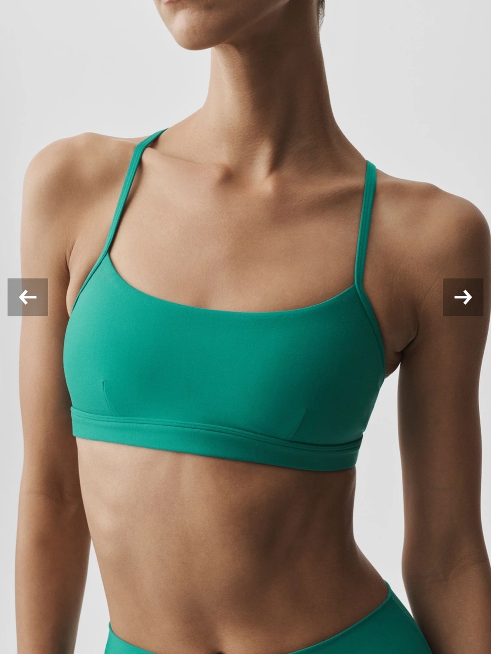 ALO Airlift Intrigue Bra Everyday Scoop Neck Bralette in Emerald $78 Retail
